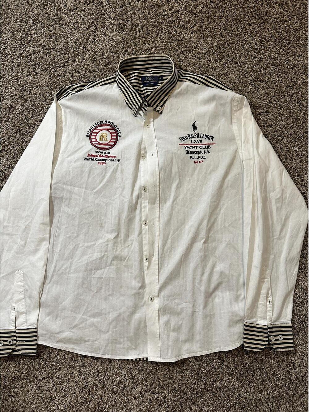 Polo Ralph 3XL Lauren button up shirt Sailing Yacht club Bleeker NY vintage
